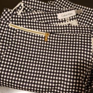 Calvin Klein black and white checkered ankle pants